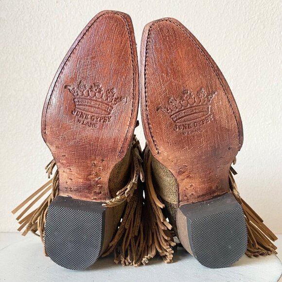 Junk Gypsy SPITFIRE Lane Cowboy Bootie Womens 5.5 Brown Western Cowgirl Boots - Picture 8 of 9